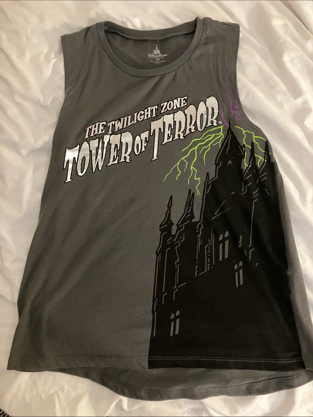 Disney The Twilight Zone Tower of Terror womens Sleeveless Shirt - Gray